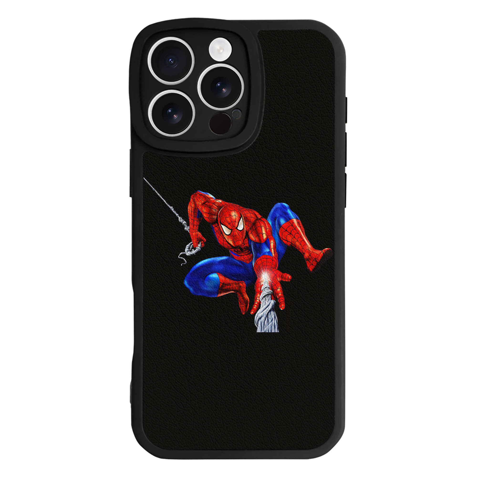 Spider Man スパイダーマン 【iPhone 16シリーズ対応】シリコンスマホケース（レザー調） 材質：シリコン
